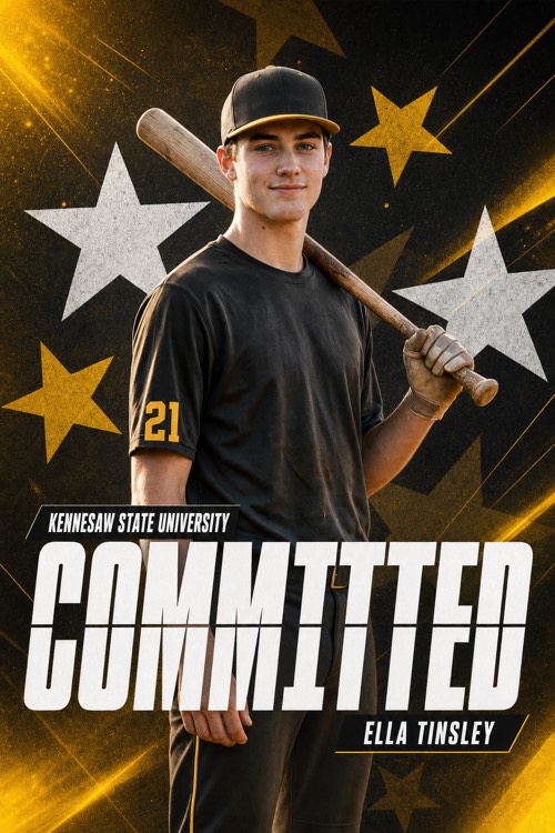 Baseball commitment graphic for Kennesaw State in the All-Star style, made with CommitGraphics