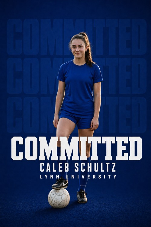 Soccer commitment graphic for Lynn University in the Ghost Stack style, made with CommitGraphics