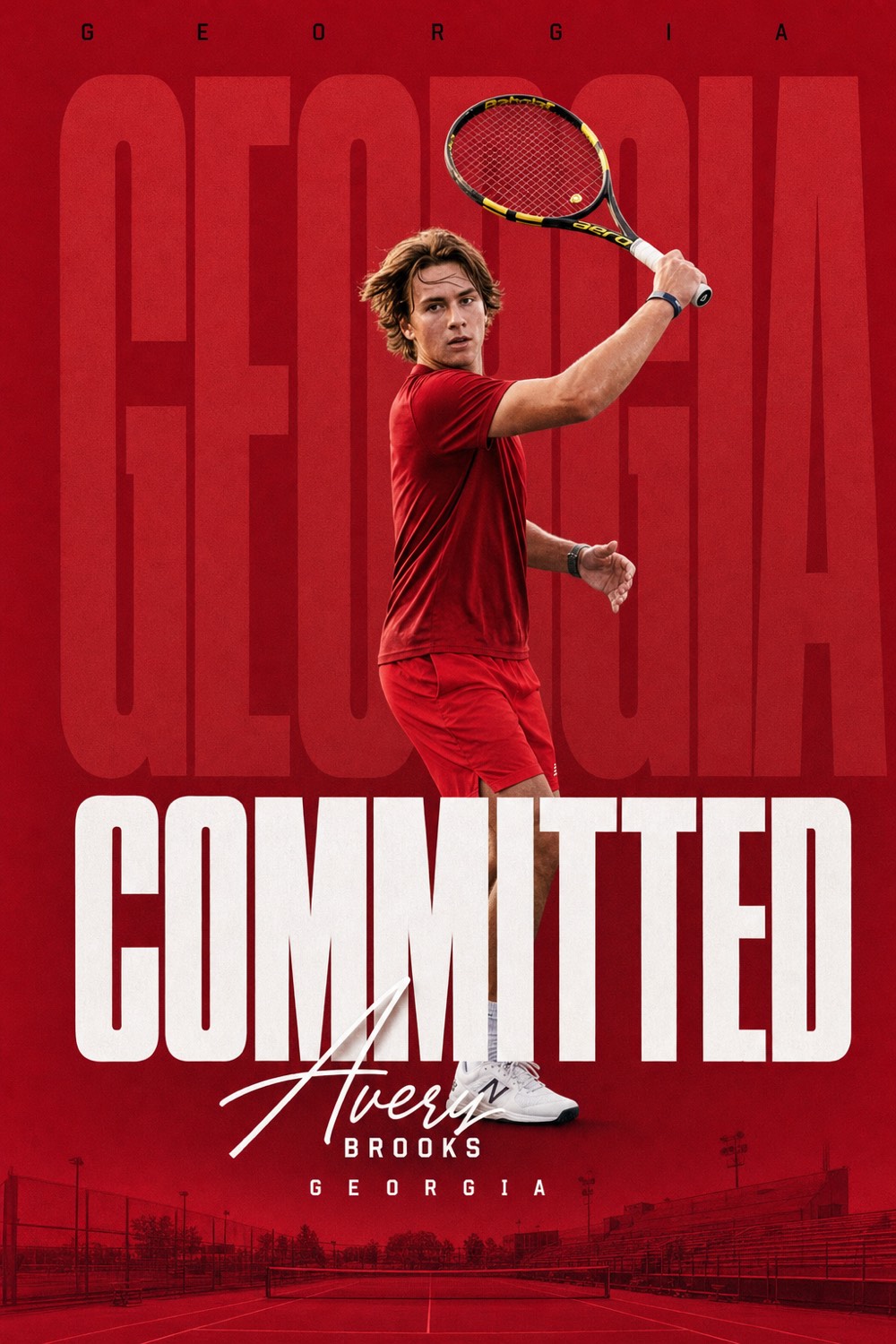 A tennis commitment graphic made with CommitGraphics